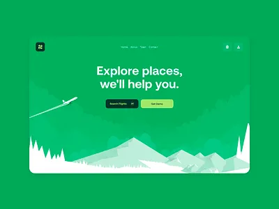trip advisor landing page branding clean design green illustration minimal saas simple trip ui voit xandovoit