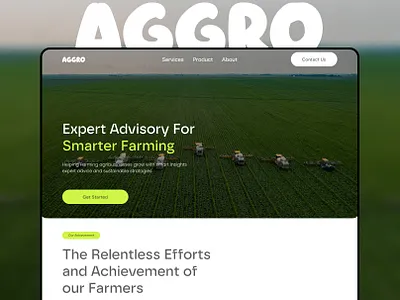 AGGRO – Smart Farming Landing page UI .uiux agricalture app branding dasgboard design development farming landing landing page mobile app mockup research ui ui design ux ux design web design website design wordpress
