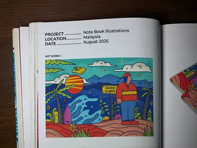 NOTE BOOK COVER ILLUSTRATION branding design graphic design illustration interior mural printable tern studio vector wall art wallpaper