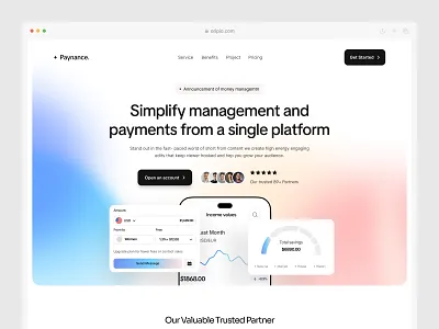 Finance SaaS Landing Page finance app finance platform finance saas finance ui finance ux financial platform fintech app fintech landing landing page design modern saas money management oripio payment app product design saas saas design saas landing saas landing page saas website ui ux design
