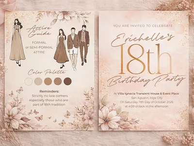 Debut Invitation Samples 18th birthday birthday birthday invitation debut graphic design illustration invitation vector