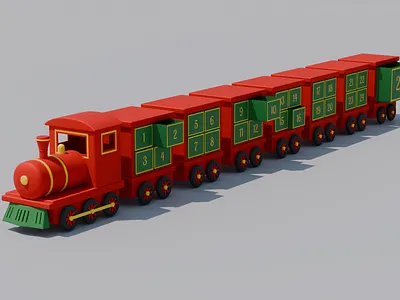 Christmas advent train calendar 3d model 3d train advent calendar christmas toy