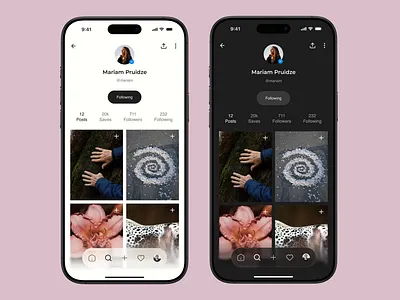 Social Media Profile Concept aesthetic app design collage app graphic design minimal design minimal ui minimal ux mobile mobile design social media social media app social media app design ui uiux ux visual visual design