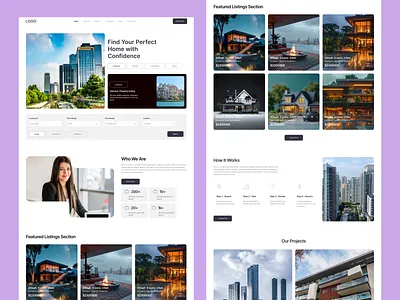 Modern Real Estate Website animation branding design graphic design landingpage real estate u ui uiux webdesign