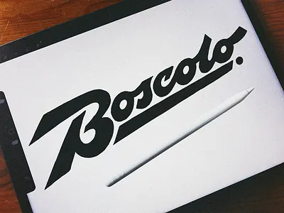 Boscolo: traveling agency bold branding calligraphy custom flow graphic design iconic identity italian lettering logo original process retro script sketches standout traveling type wordmark