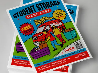 POSTER DESIGN FOR SCHOOL SUMMER HOLIDAYS I NESTA STORAGE. design graphic design illustration interior mural printable tern studio vector wall art
