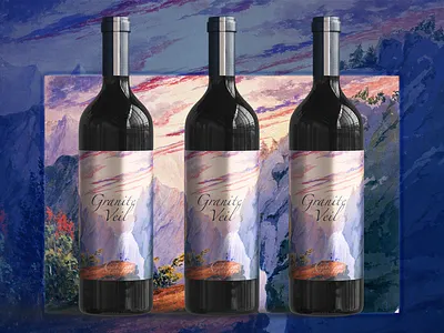 Granite Veil - Wine Label Design art direction brand design branding design graphic design illustration label label design logo luxury design packaging design photoshop product design typography design visual identity wine wine packaging winery
