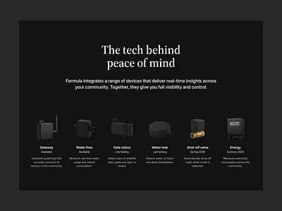 Formula - the tech behind peace of mind boxes design iot product sensors sustainability tech ui ux water website