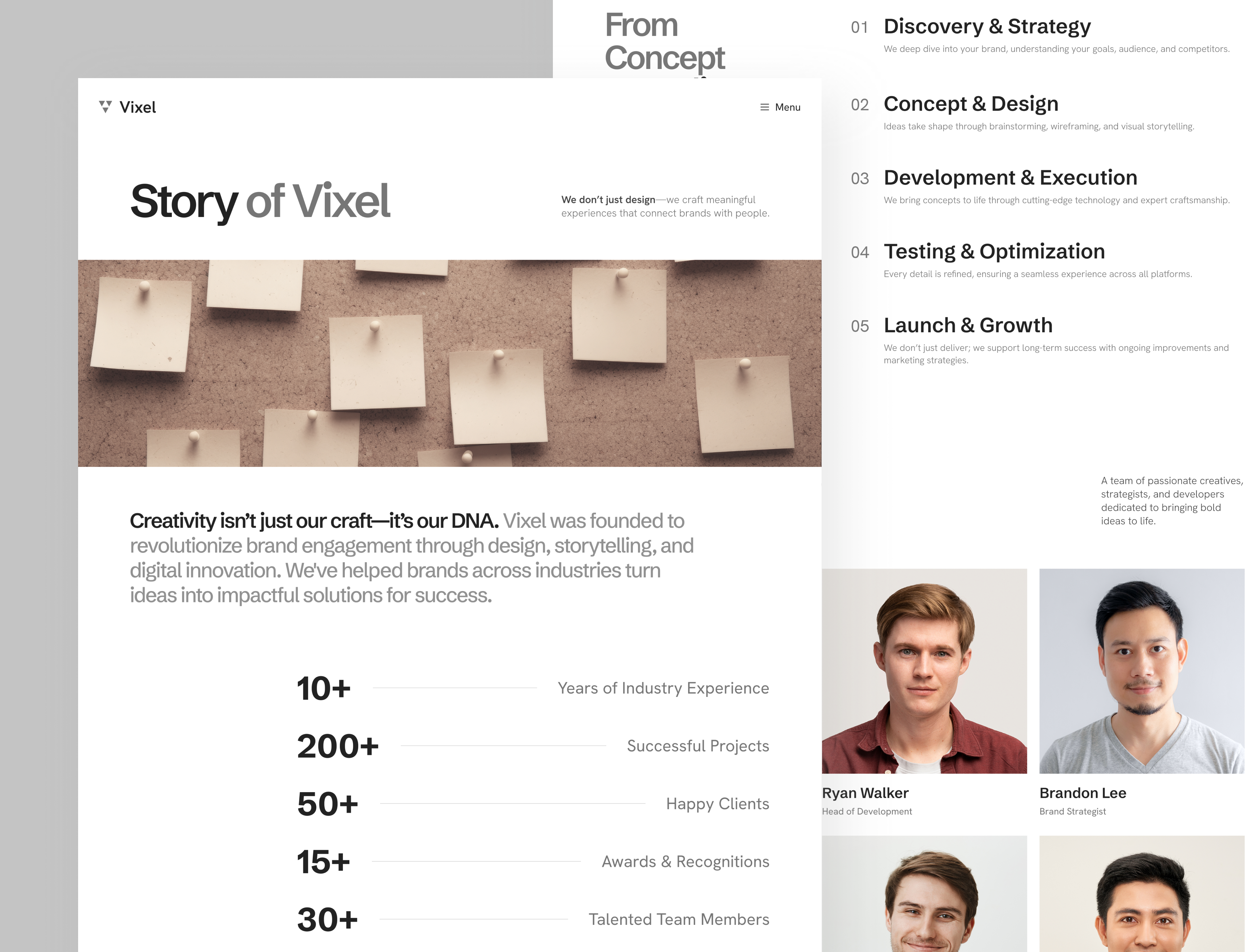 Vixel About & Contact - Creative Agency Website Framer about us branding business website contact page creative agency creative web design inspiration digital agency framer modern website responsive ui design ui inspiration ui showcase ui trends uiux ux design web design