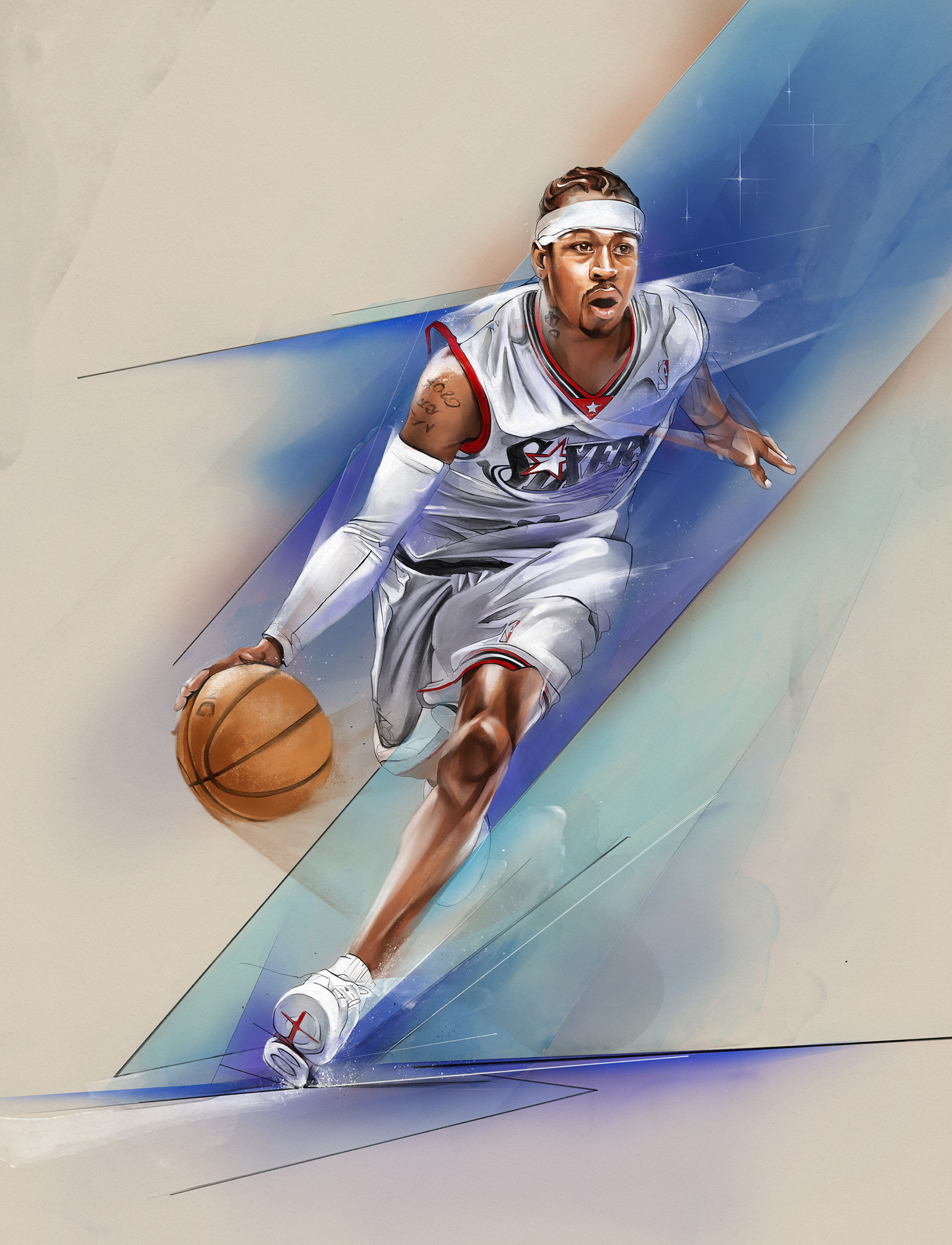 Allen Iverson 76ers alleniverson basketball drawing illustration nba