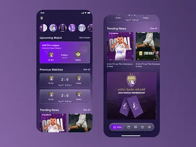 Football Club Mobile App Design cards fc football match mobile app navigation score soccer stories ui ui design ux website