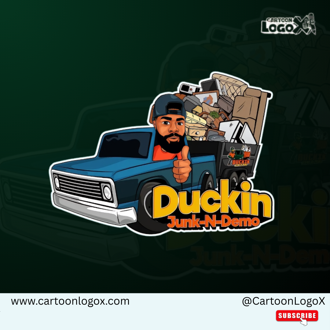 Mascot Branding Design | Duckin Junk N Demo | CartoonLogoX brand identity design branding business branding cartoon branding cartoonlogox character logo custom mascot dribbble design graphic design junk removal branding logo logo design 2025 logo design inspiration mascot logo design