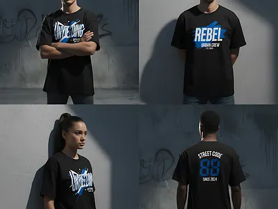 Streetwear T-Shirt Design Collection branding fashion graphic design logo design streetwear t shirt design typography design vector