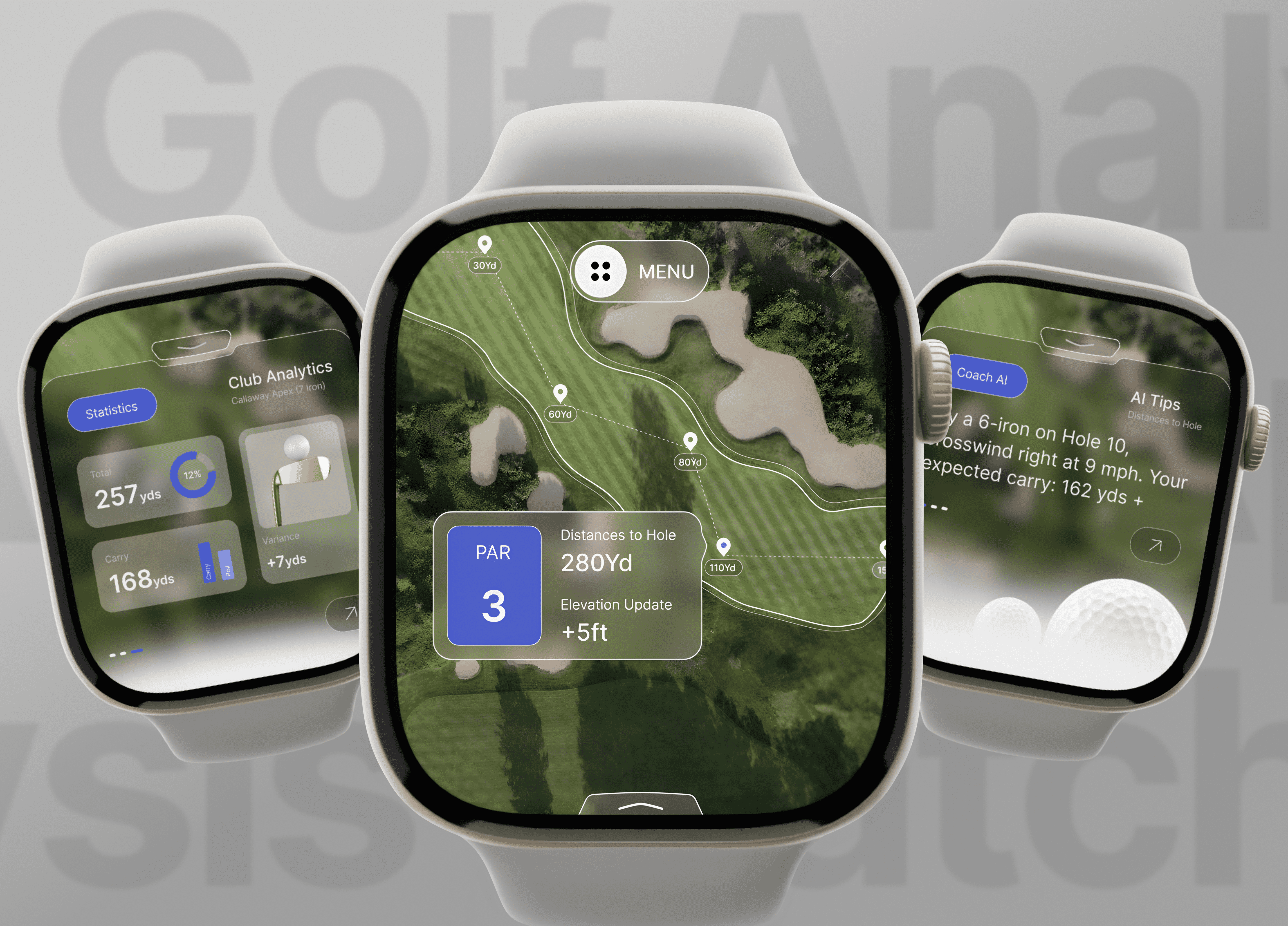 Golf Analysis for Watch design golf analysis golf app ui golf app uiux golf watch ui trendy design ui uiux watch ui