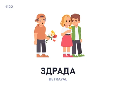 Здрáда / Betrayal belarus belarusian language daily flat icon illustration vector word