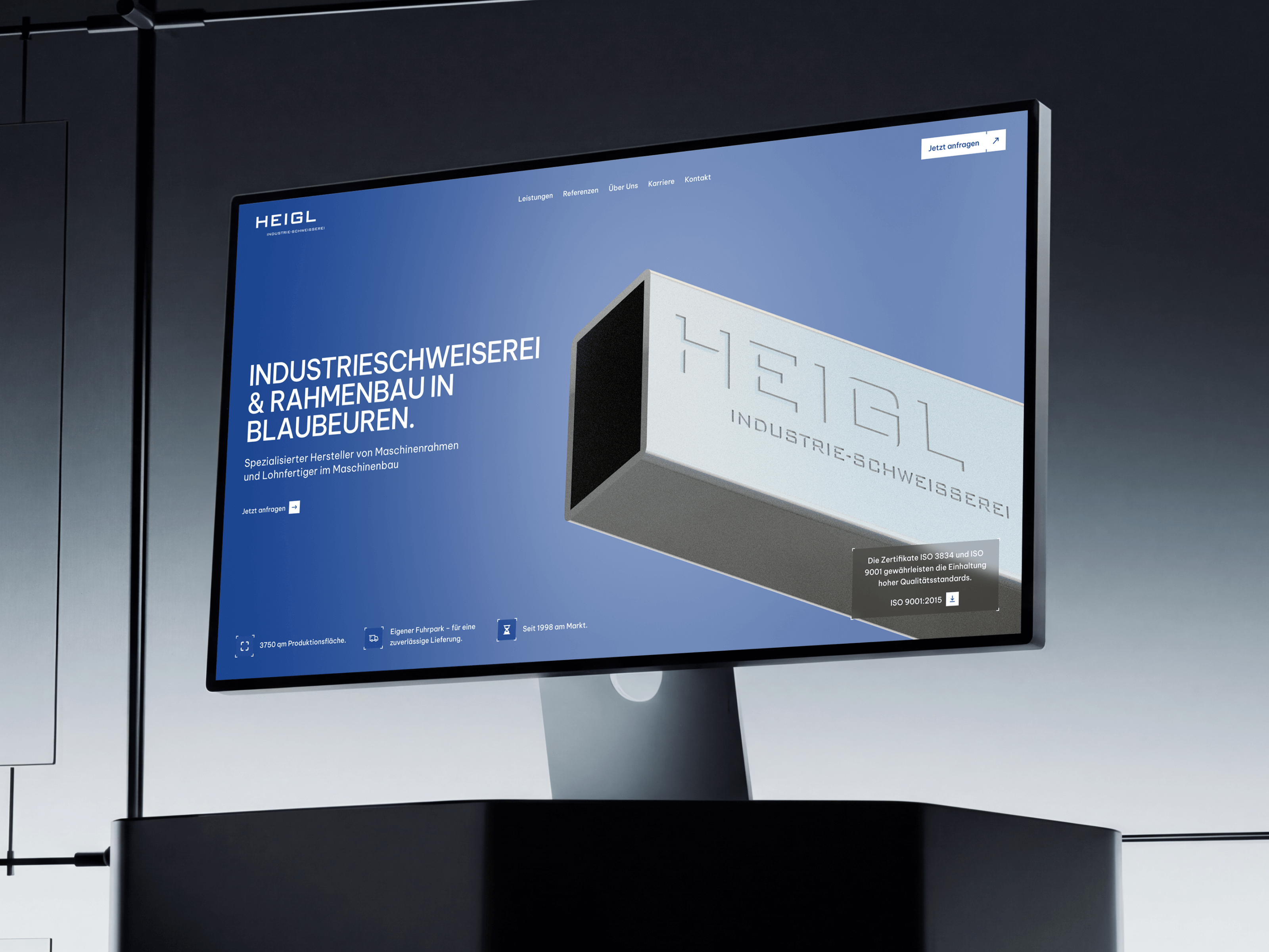 Industrial Website Hero Design 3ddesign b2b cleanui corporatewebsite herosection industrialdesign manufacturing techdesign uiux webdesign