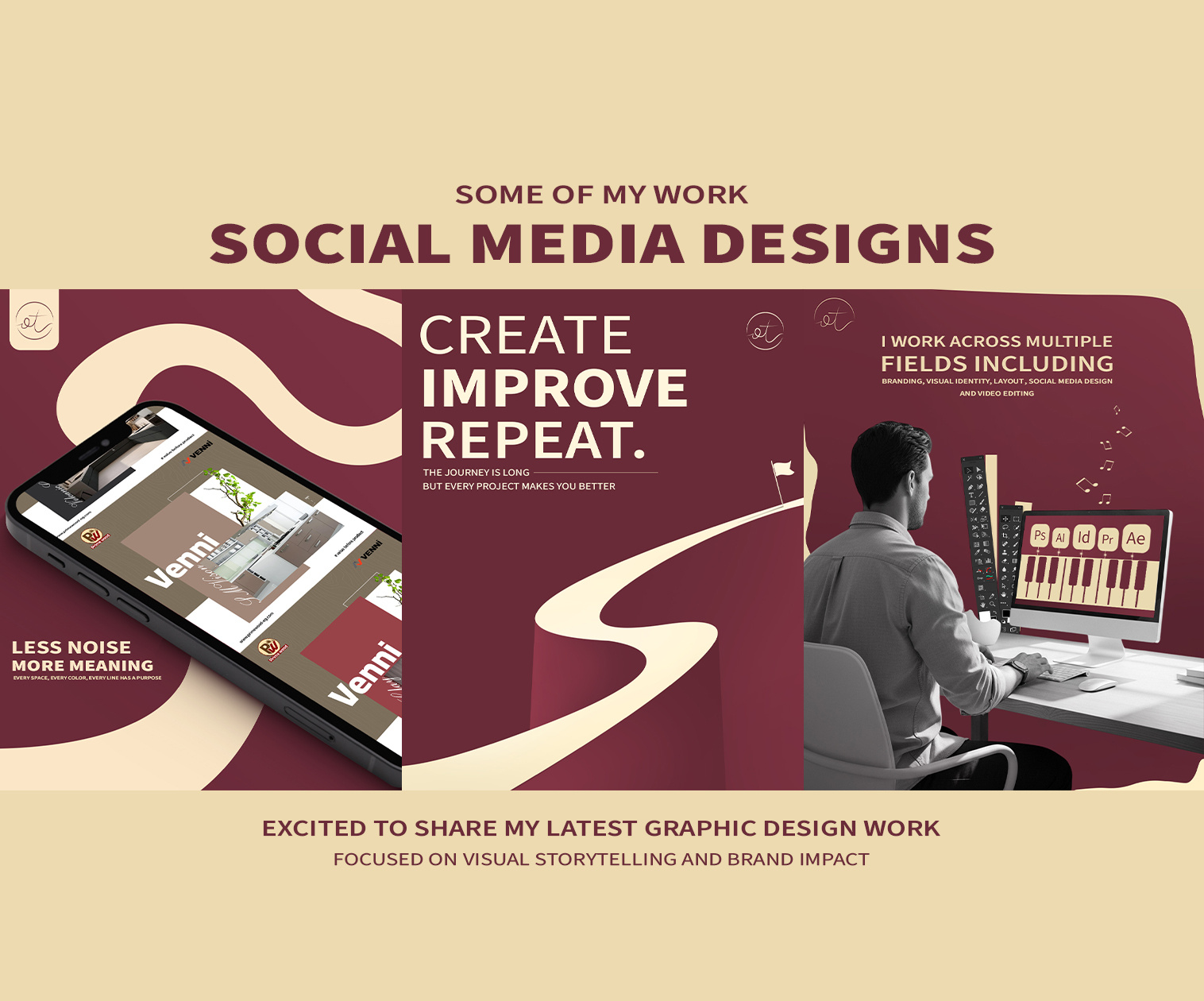 Personal brand social media designs graphic design