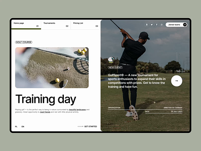 Golf Station - Website Concept blog concept design golf minimalist portfolio sport ui uiux ux web design website