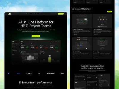 HR Management — Landing Page design interface product service startup ui ux web website