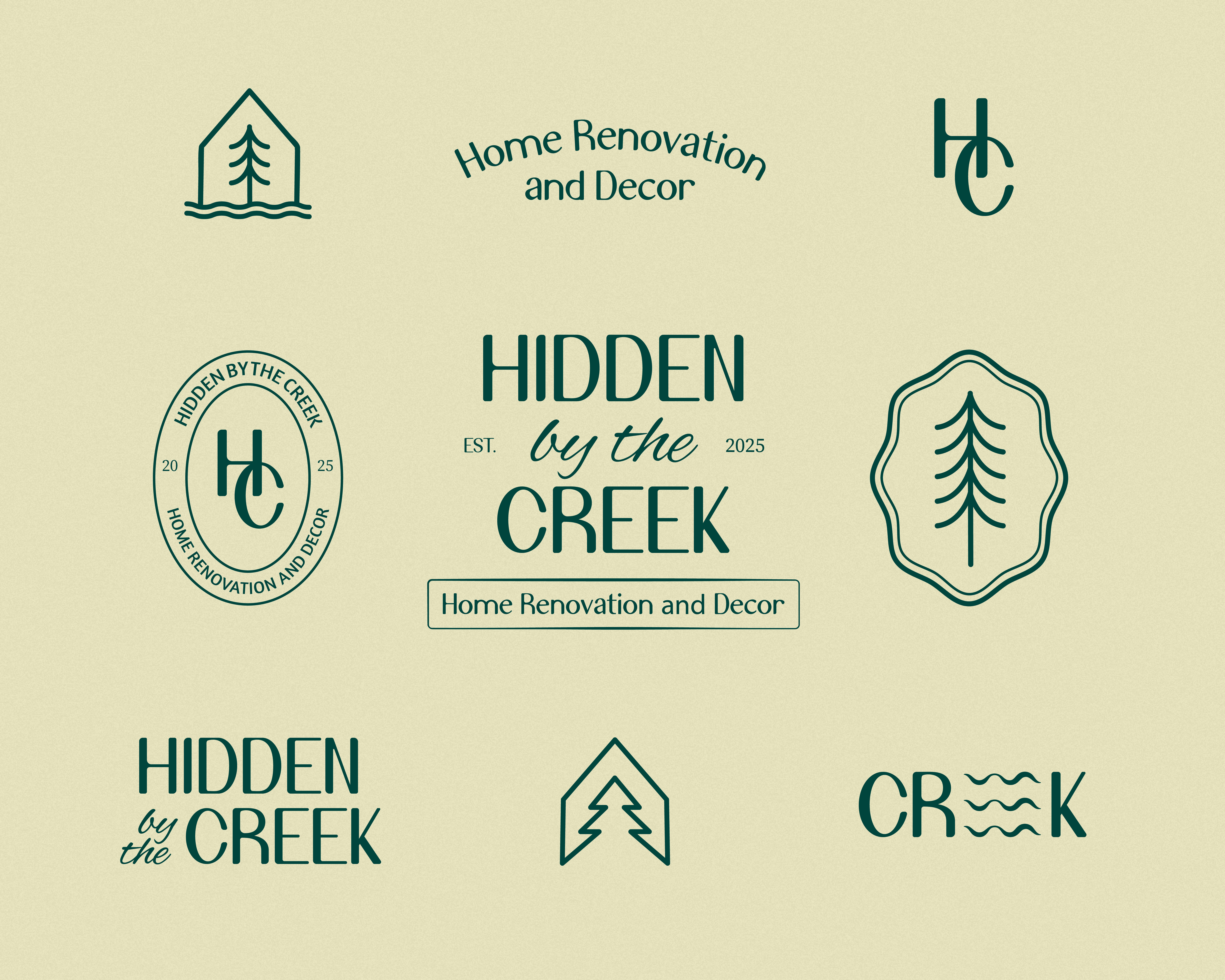 Hidden by the Creek branding design illustration logo minimal