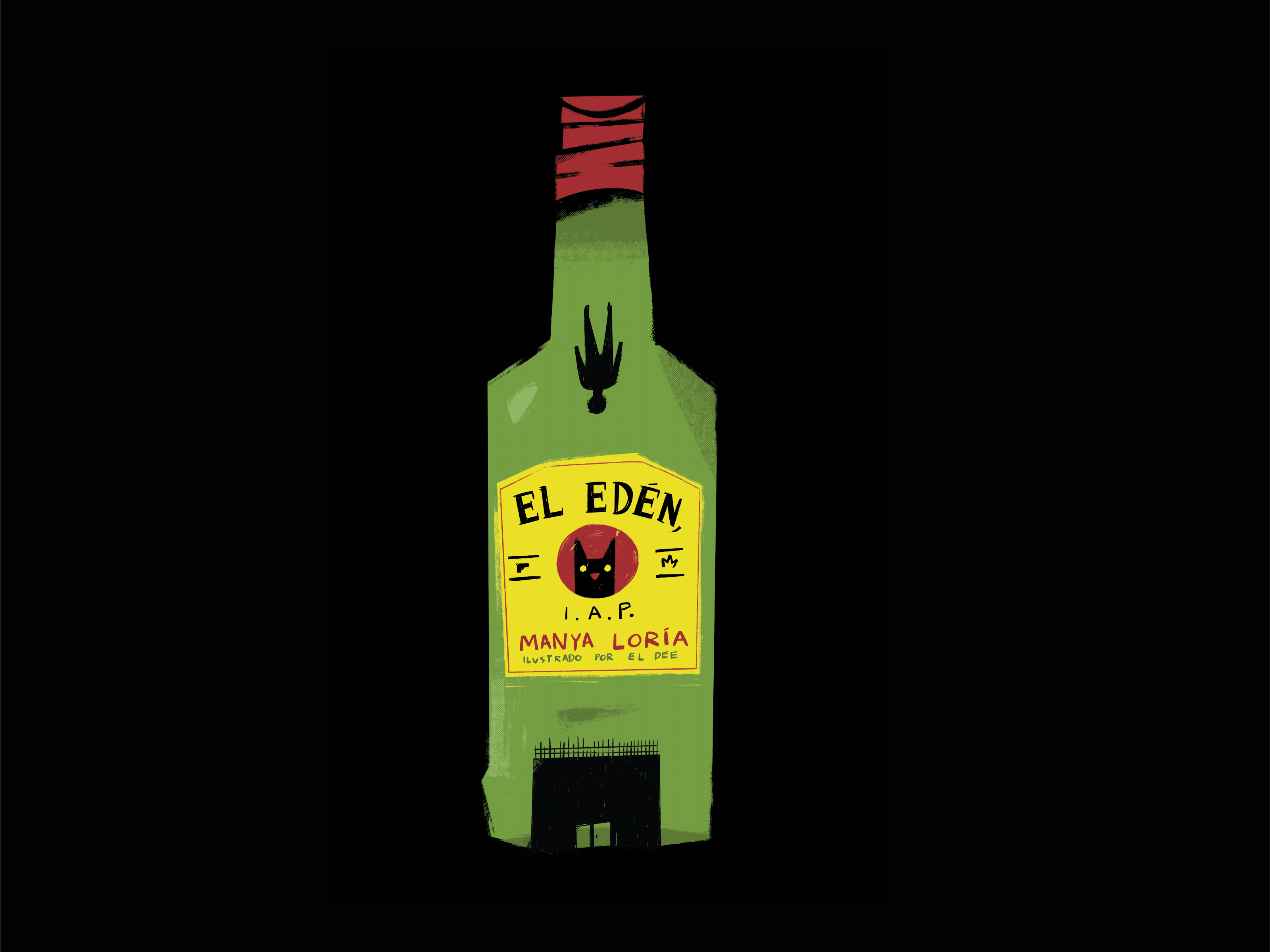 El Edén I.A.P. book cover alcohol book cover book cover illustration cats cover illustration crime novel neo noir whiskey