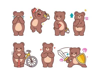 Bear Project Positive animal bear branding cartoon character cute graphic design illustration jaysx1 logo mascot vector