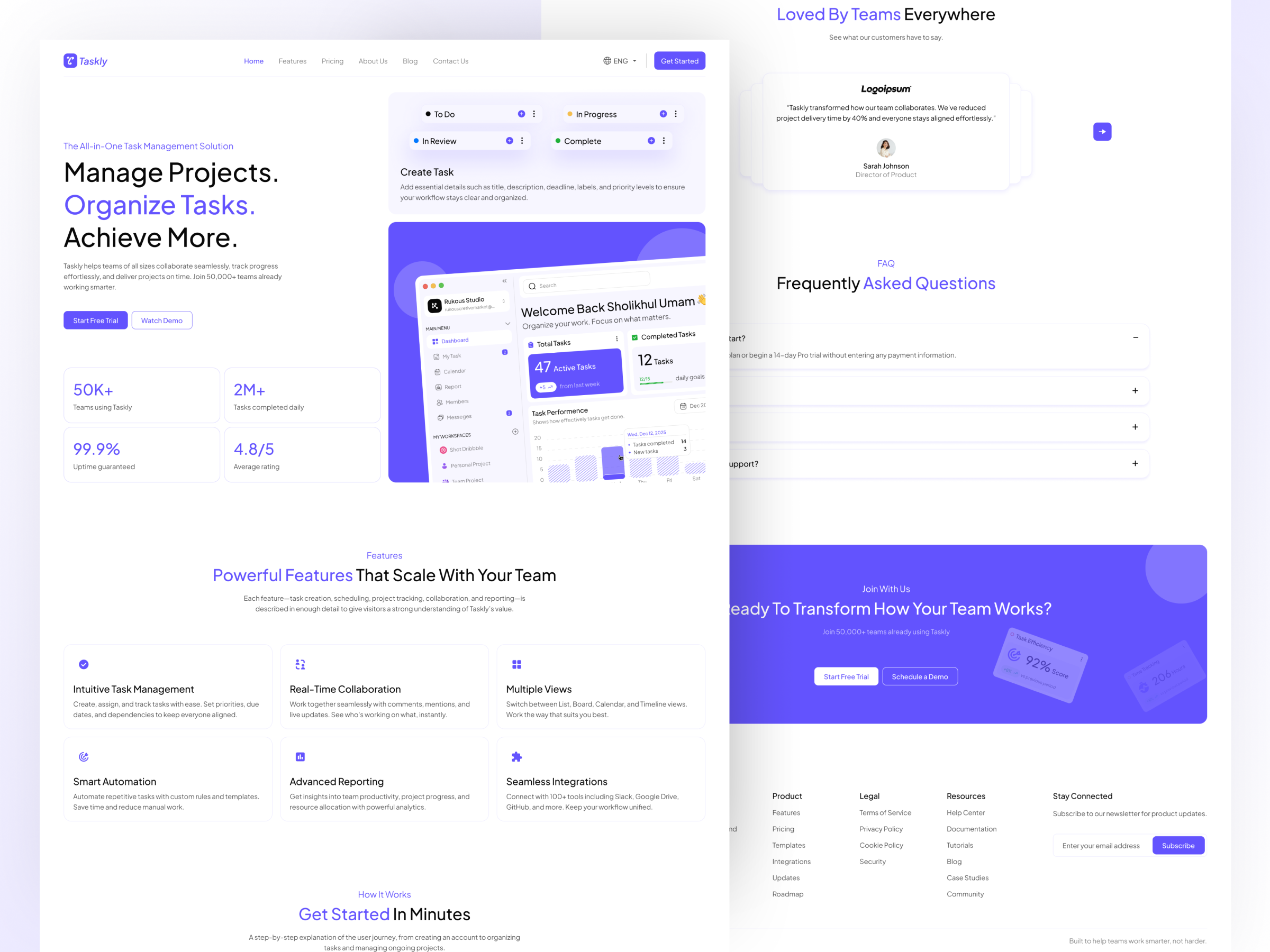 Example of UI Design For Task & Project Management