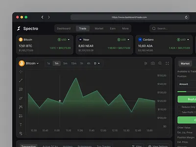 Spectro - Web3 Trading Platform binance bitcoin blockchain btc crypto cryptocurrency dark dark theme dashboard defi dex exchange market product product design trade trading ui ux web3