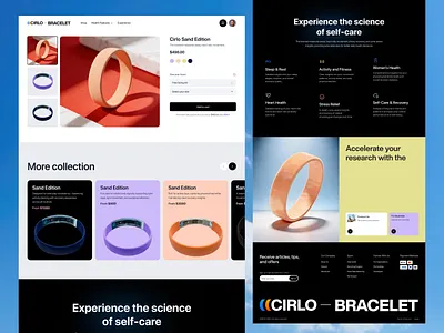 Wearable Health UI, Product Page & Wellness Platform ai branding creative ecommerce fitness app health app healthcare healthcare ui heathtech landing page medical app product design product page saas startup design ui design ux design wearable tech website design wellness app