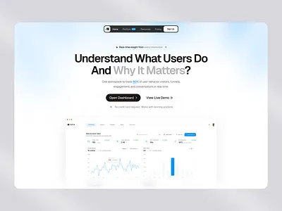Define - Analytics Dashboard Landing Page analytics dashboard design glassmorphism gradient hero section landing page lean design product design saas ui ui design ux web web design webdesign website