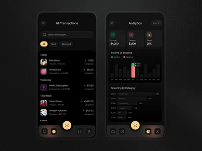 Finance App UI Design app design interface mobile product service ui ux web