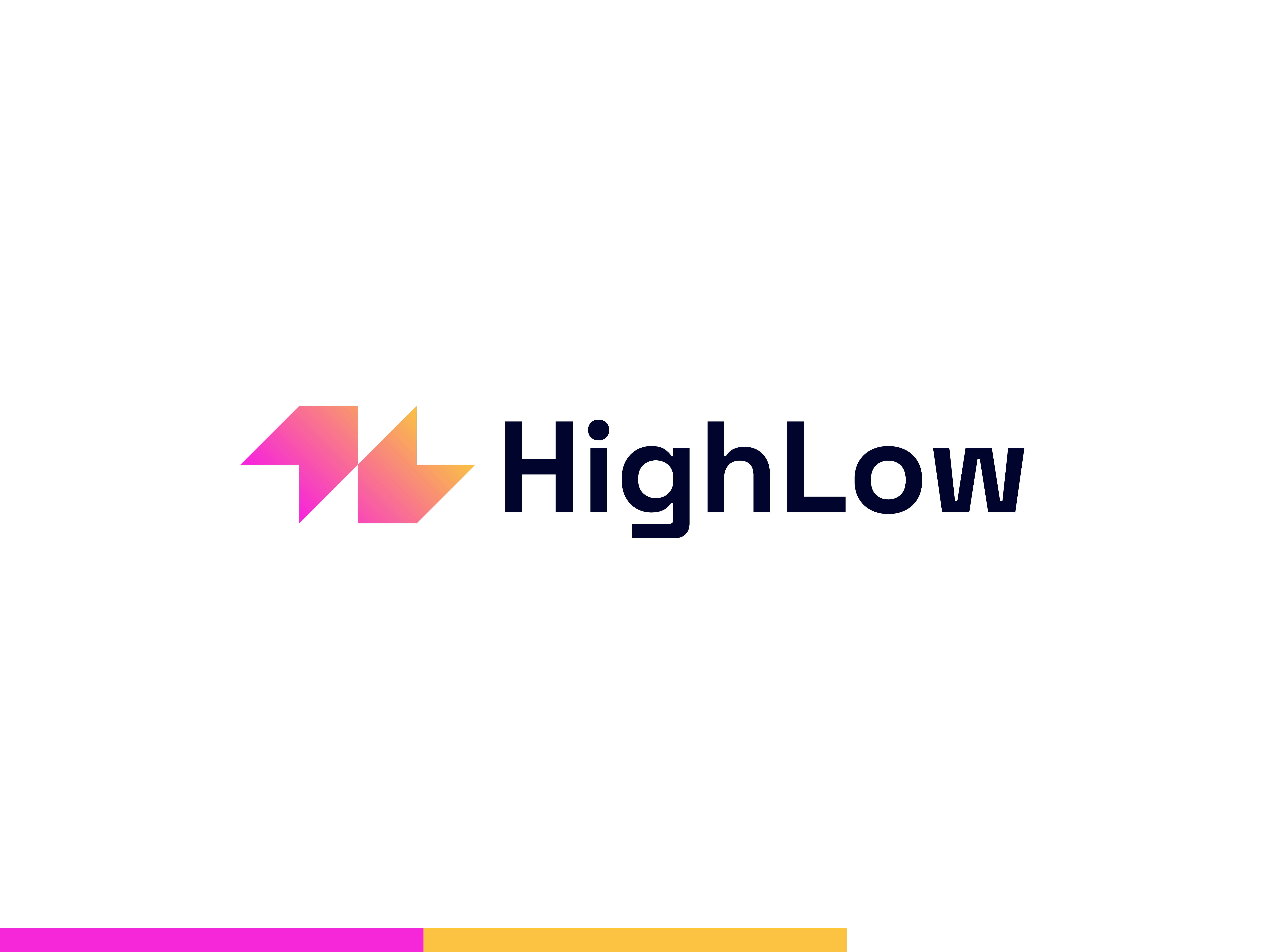 HighLow – Up & Down Market Logo Concept data data visualization finance financial technology fintech fintech logo gradient logo design market analytics modern saas branding tech branding trading platform