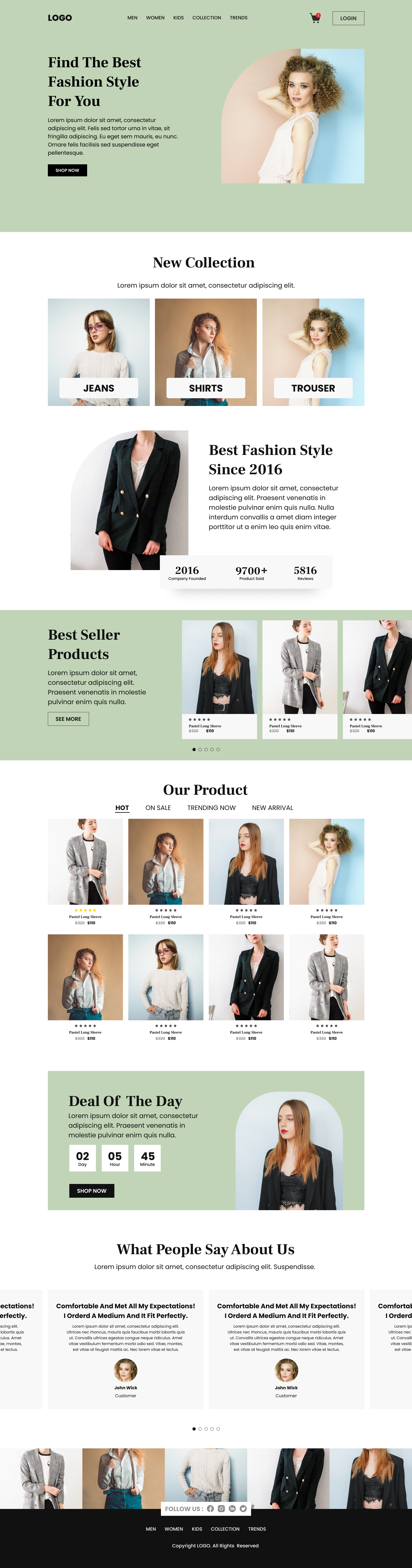 Fashion E-Commerce Landing Page branding e commerce website graphic design landing page ui ui design ui layout