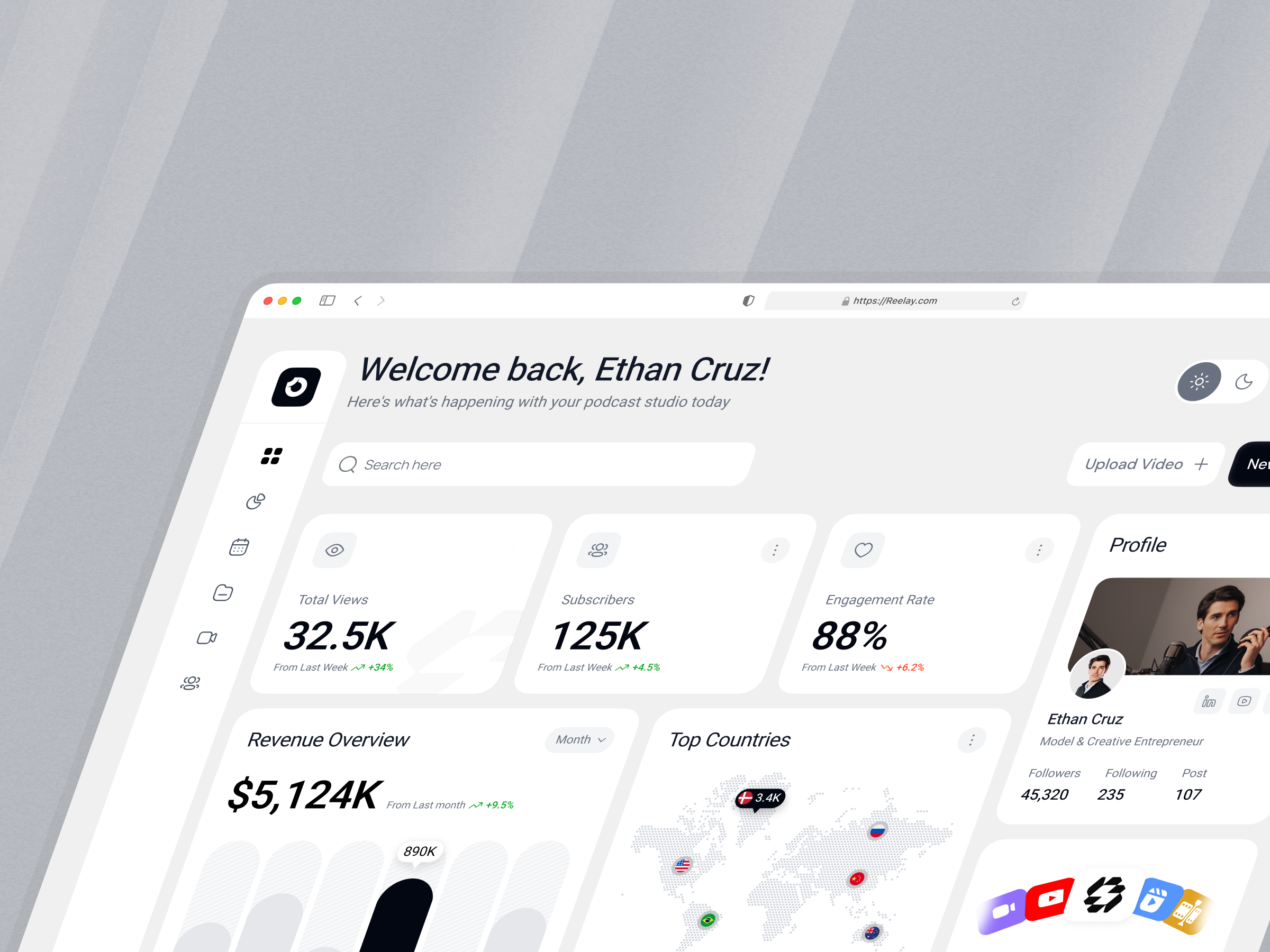 Podcast Studio Web App Dashboard analytics dashboard dashboard dashboard design design modern ui design platform ui podcast dashboard podcast management podcast studio app podcast web app saas dashboard startup ui studio dashboard ui ux ux ui design web app web app design web app ui web dashboard