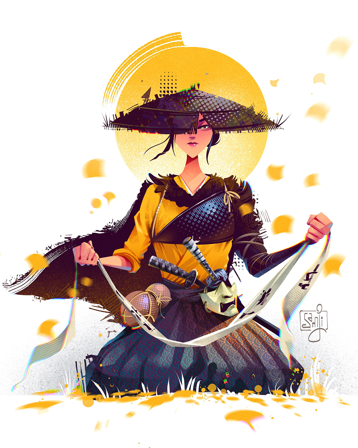 Atsu - Fanart of Ghost of Yotei character design fan art freelance illustrator ghost of yotei illustration illustrator procreate samurai