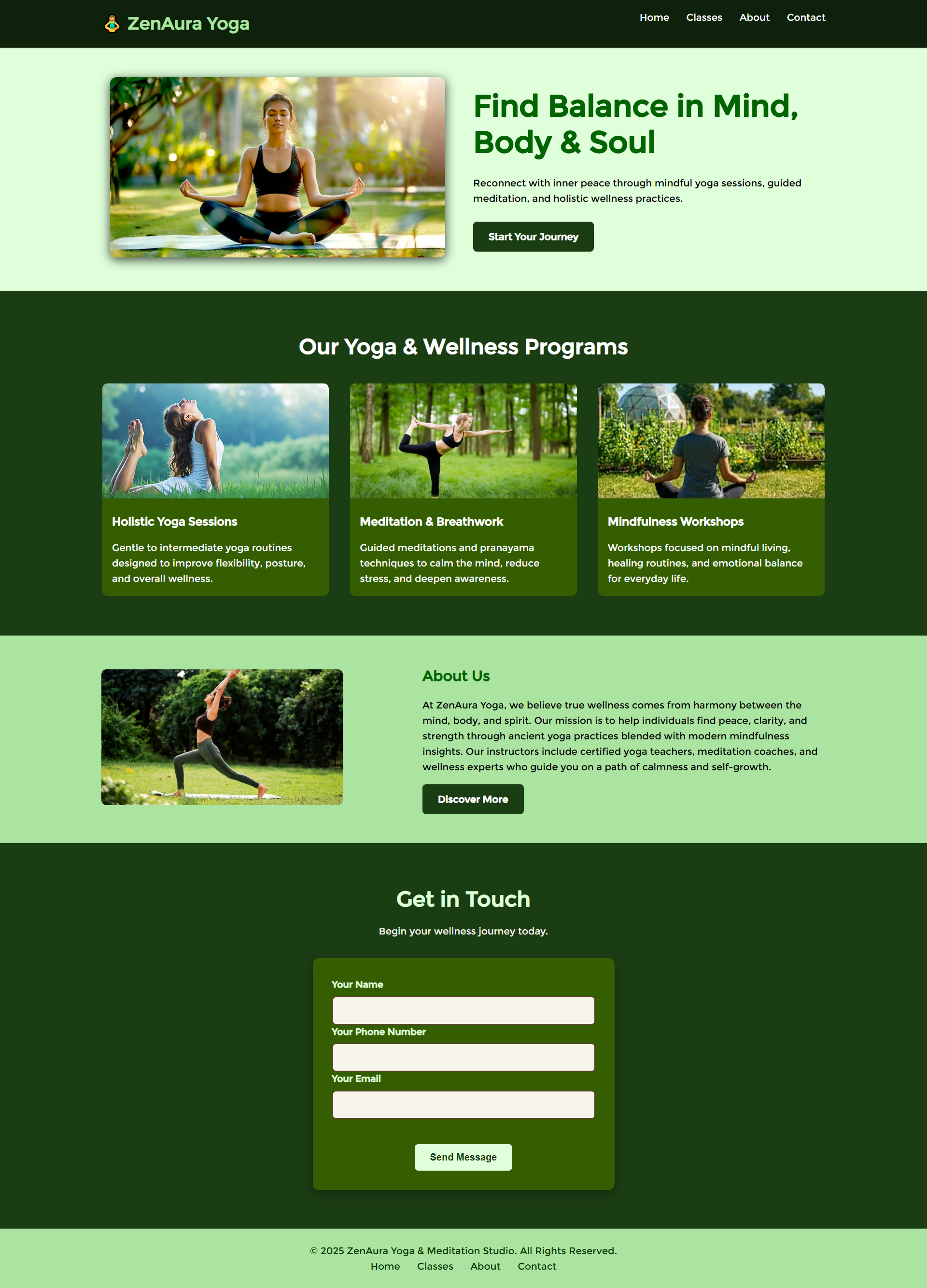 Yoga/Meditation Website Landing Page Design advertisement branding design graphic design illustration logo typography ui ux vector