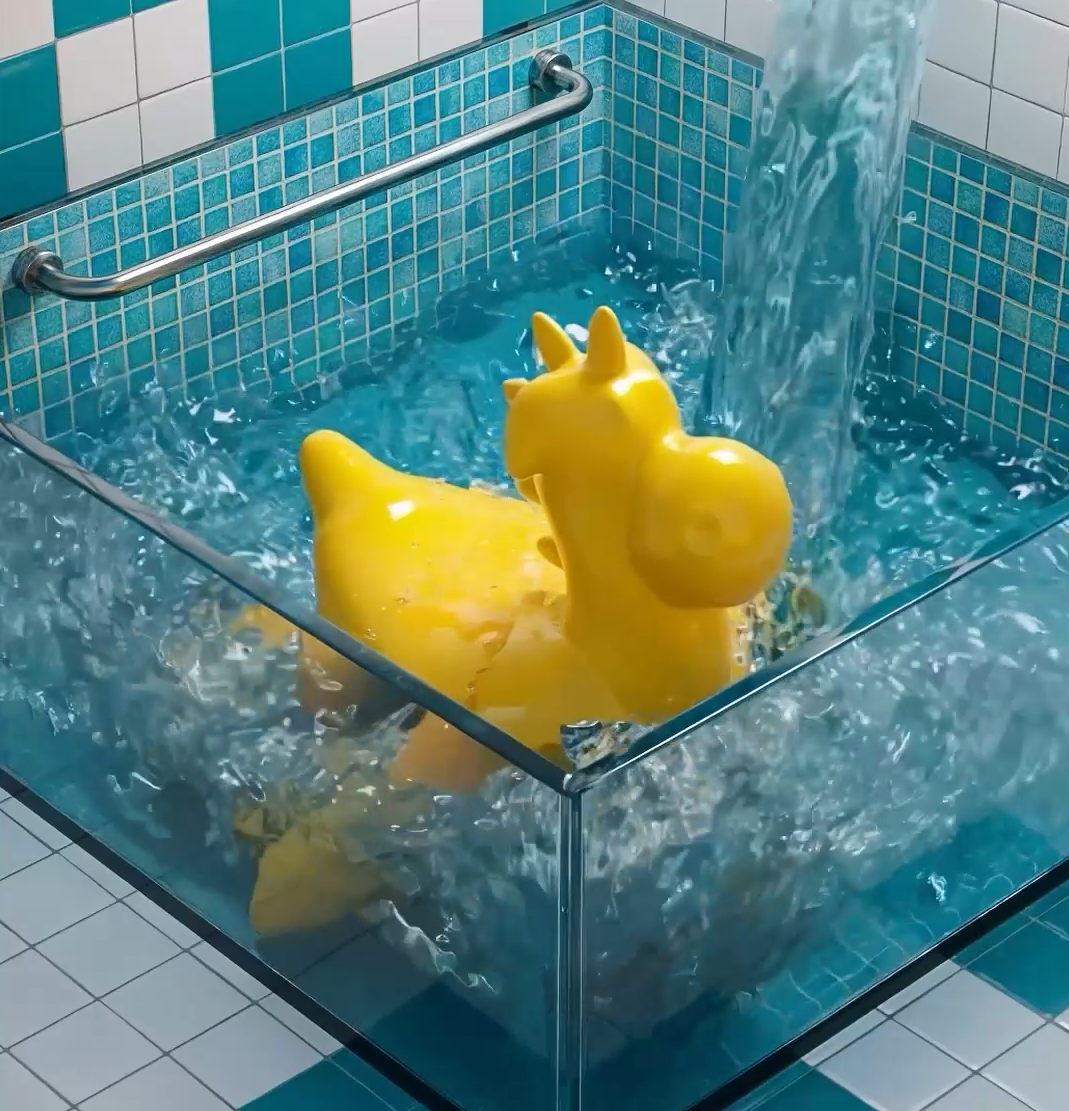 Toy without eyes, the pool that never fills up 3d animation motion graphics
