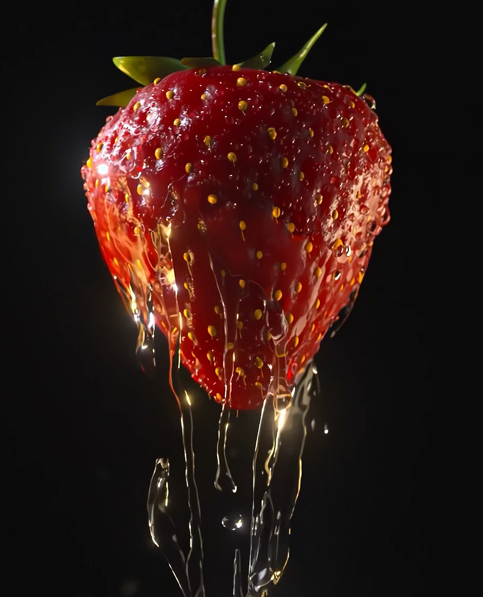 Strawberry Flip Solver 3d animation motion graphics