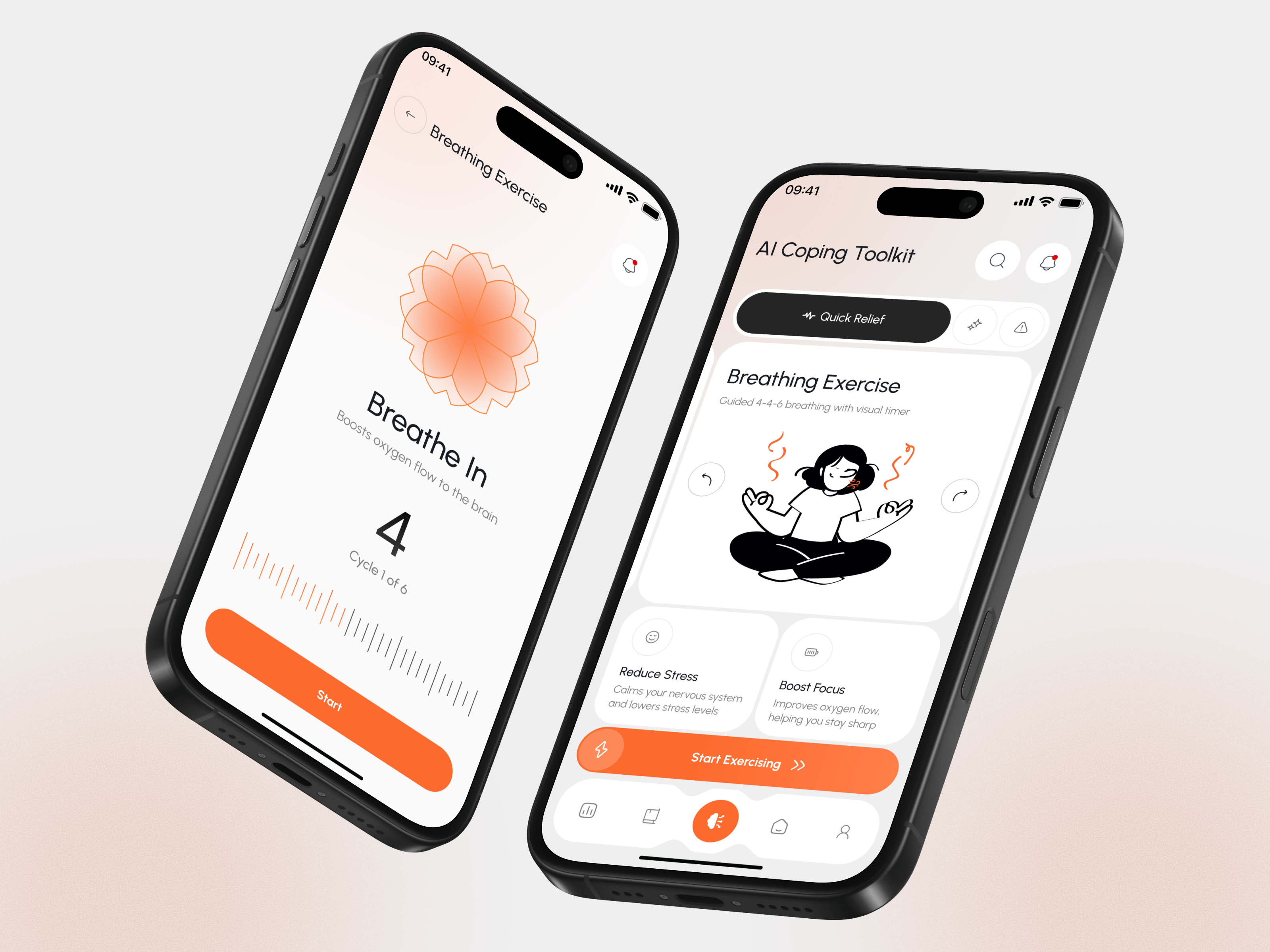 AI Wellness & Mood Tracker App | Healthtech app screen design healthcare ui design meditation mental health mental health ui mobile app mood tracker self care therapy ui design tracker app ui ui design ui ux health user experience ux design wellness mobile app
