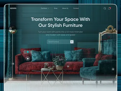 Minim Furniture Landing Page UI aesthetic ecommerce ecommerceui furniture furniture shop furniture website furniturestore hireuiuxdesigner landing page landingpagedesign online furniture store online store product landing page shopify store ui ux webdesignservices website design