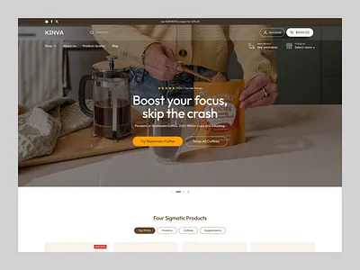 Shopify coffee E-commerce website cro d2c webite dtc website e commerce e commerce website landing page shopify shopify cro shopify design shopify e commerce shopify ecommerce shopify store shopify website single product supplements ui ux web design website wellness