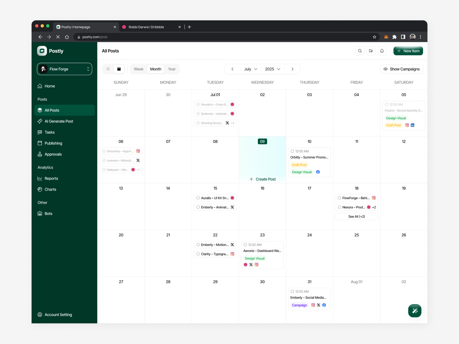 Example of Ai For Social Media Management Web App