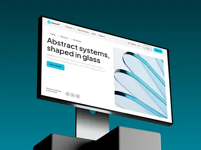 Abstract Glass Landing Page 3d animation 3d motion abstract animation branding glass hero hero section landing page tech technology tridimensi ui ui inspiration ux design