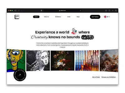 Art Gallery Exhibition Landing Page app art branding design exhibition gallery graphic design illustration logo ui uidesign uiux userexperience ux