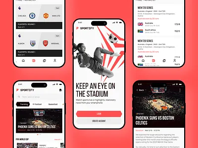 Live Match Tracking App UI — Sports Streaming Experience appdesign creativemobile designinspiration digitalproduct dribbble fanexperience figmadesign iosdesign livestreaming liveupdates matchhighlights mobileapp modernui productdesign sportsapp sportsnews sportsui uidesign uxdesign uxui