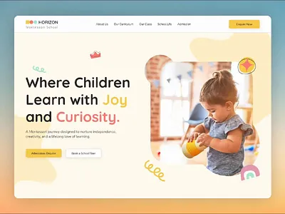Horizon - Montessori School Website education landingpage montessori ui uidesign ux webdesign webui