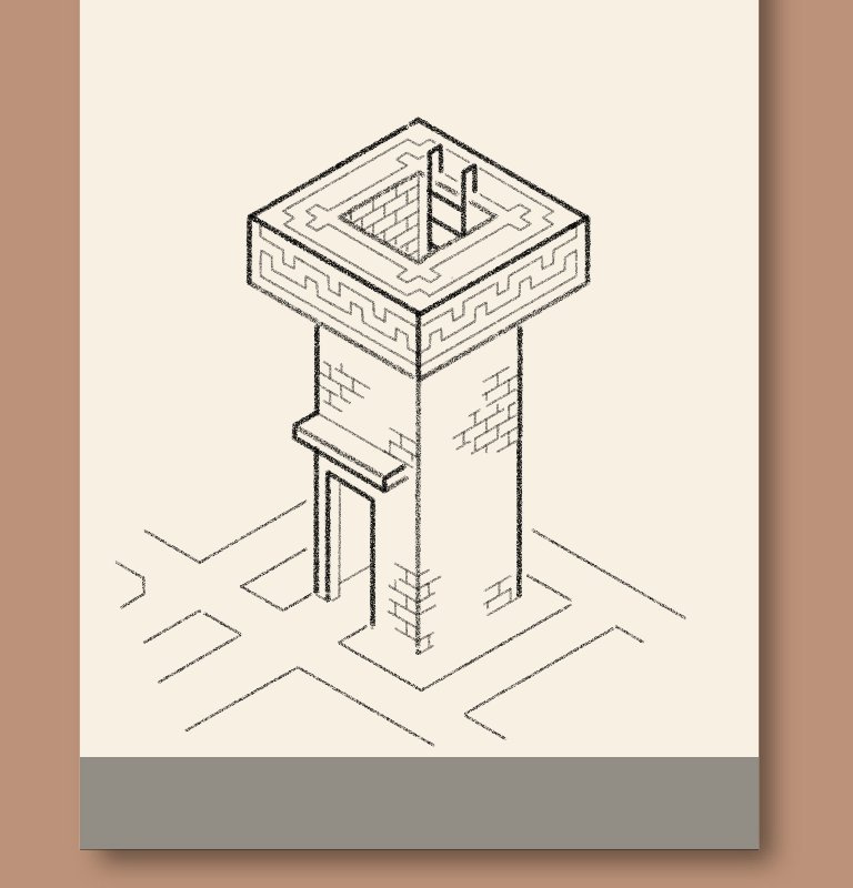 Example of Line Art Isometric Vector Illustration
