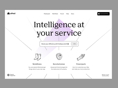 Alfred app: web design ai chatgpt gpt gpt 3 identity main page openai openai api product page productivity visual identity web web design web page website