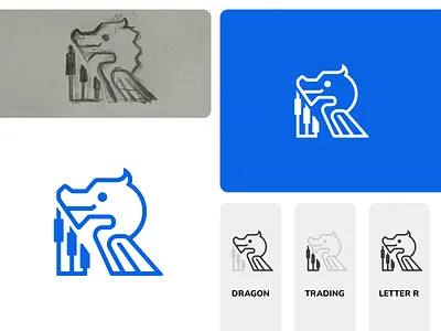 Dragon, R and trading logo brand brand design brand designer branddesign branding branding design branding designer brandingdesign dragon logo finance logo logo logo design logo designer logodesign logodesigner logotype r logo saas startup trading logo