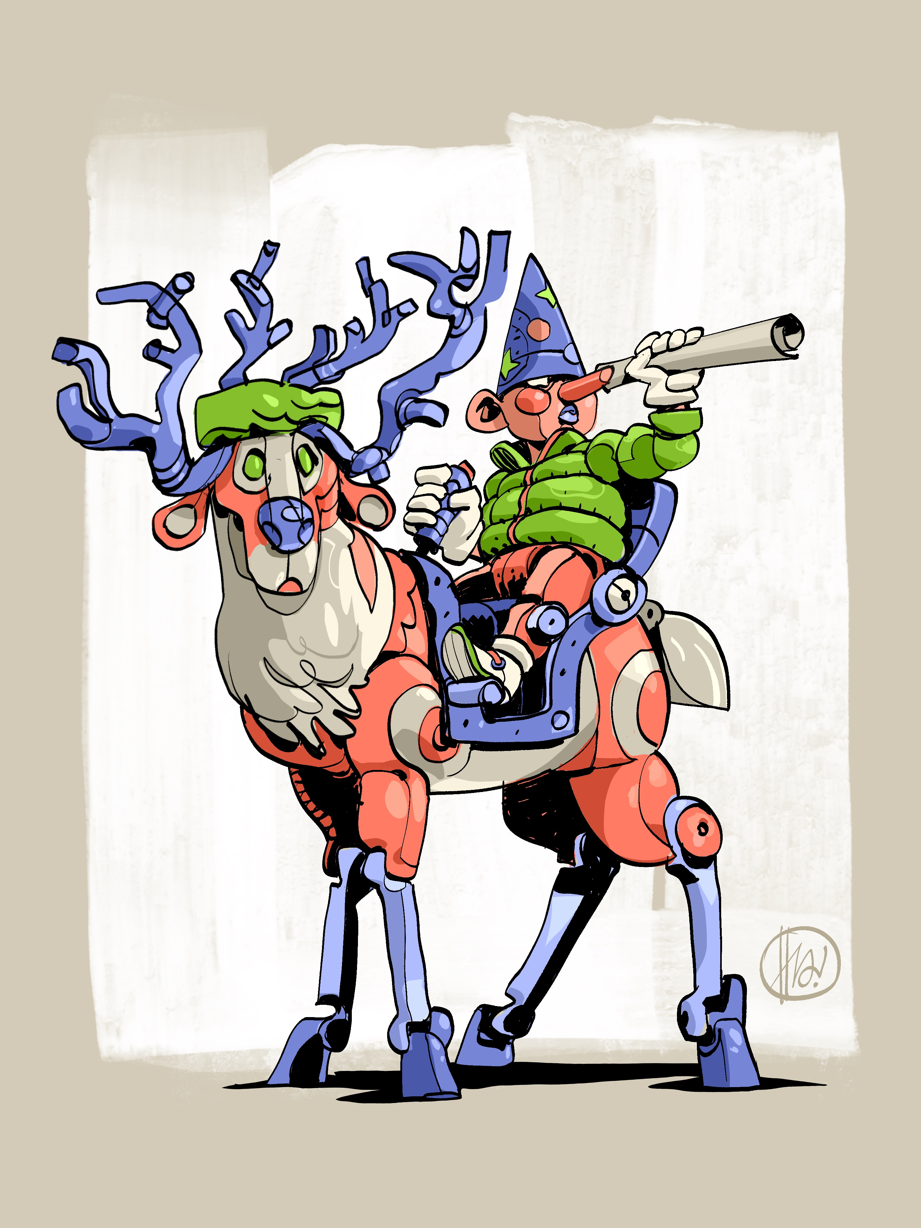 Fired by a Pet 🔥🐈 character design christmas art grotesque character illustration weird guys